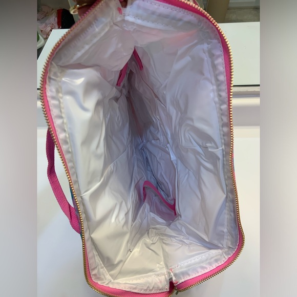 Lily Pulitzer Backpack Cooler soft sided insulated pink and blue beach shell bag - Picture 4 of 5